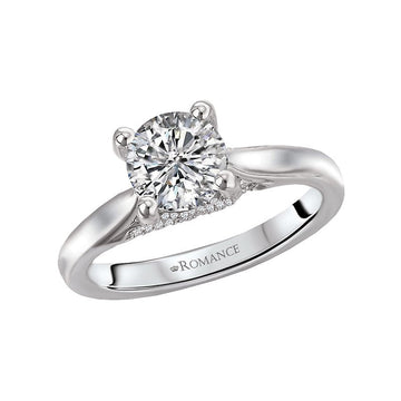 Orbelle Solitaire Semi-Mount Lab Grown Diamond Ring in 14K White Gold