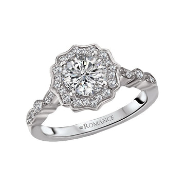 Orbelle Halo Semi-Mount Diamond Ring in 14K White Gold with Lab Grown Diamond