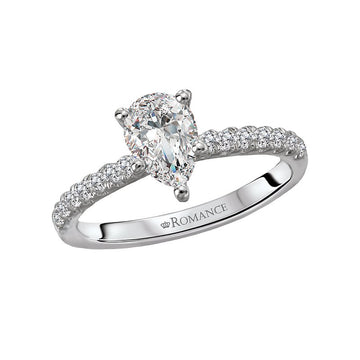 Orbelle Petite Bandora 14K White Gold Pear Shaped Diamond Engagement Ring