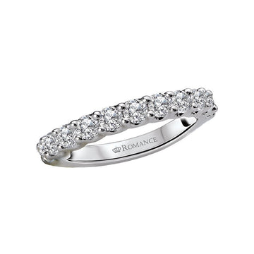 Orbelle Diamond Wedding Band - 18K White Gold Round Cut Straight Ring