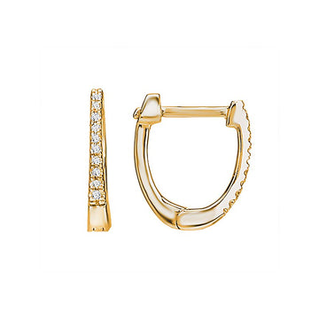 Luxora 14K Yellow Gold Diamond Huggie Hoops Earrings