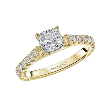 Orbelle Peg Head Semi-Mount Diamond Ring in 18K Yellow Gold