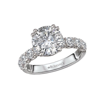 Orbelle 8-Stone Semi-Mount Diamond Engagement Ring in 14K White Gold