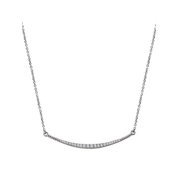 Luxora Ladies Diamond Bar Necklace in 14K White Gold - Adjustable Length