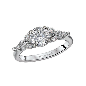 Bandora 14K White Gold Marquise and Round Diamond Semi-Mount Engagement Ring