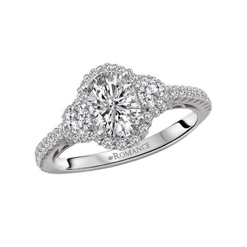 Orbelle Halo Semi-Mount Diamond Ring in 14K White Gold