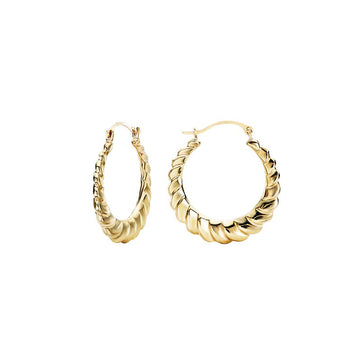 Luxora 14K Yellow Gold Round Shrimp Hoop Earrings