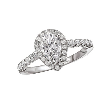 Glemera Petite Halo Semi-Mount Diamond Ring in 14K White Gold