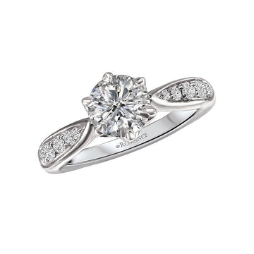 Orbelle Peg Head Semi-Mount Diamond Ring in 18K White Gold