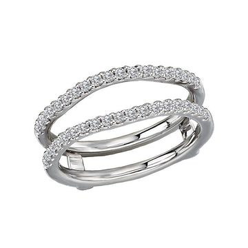 Glemera Diamond Wrap Guard Ring in 14K White Gold with Round Diamonds