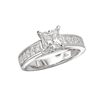 Glemera Bandora 14K White Gold Princess Cut Diamond Semi-Mount Ring