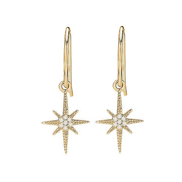 Luxora 14k Yellow Gold Northern Star Diamond Dangle Earrings