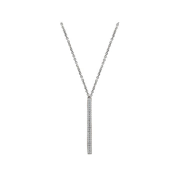 Luxora 14kt White Gold Diamond Bar Necklace - Adjustable Lariat Style