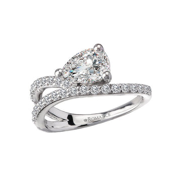 Orbelle 14K White Gold Diamond Wave Band Engagement Ring