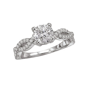 Glemera Bandora 14K White Gold Braided Diamond Engagement Semi-Mount Ring