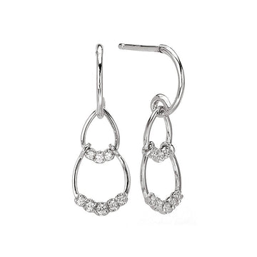 Luxora 14kt White Gold Double Loop Diamond Dangle Earrings