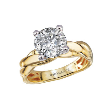 Orbelle Solitaire Diamond Engagement Ring - 14K Yellow Gold Twist Shank