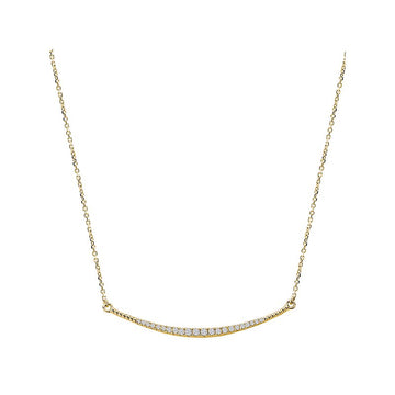 Luxora 14K Yellow Gold Diamond Bar Lariat Necklace