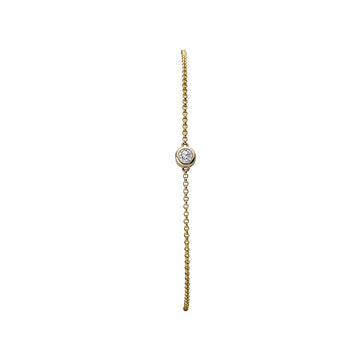 Luxora 14kt Yellow Gold Diamond Bezel Set Bracelet - Rollo Chain