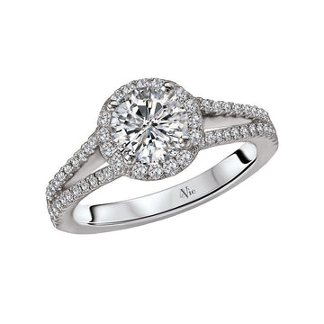 Glemera Split Shank Diamond Ring Semi-Mount in 14K White Gold