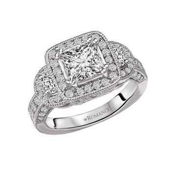Orbelle Halo Style 14K White Gold Semi-Mount Diamond Ring