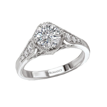 Vintage 18K White Gold Semi-Mount Diamond Ring - Orbelle Collection