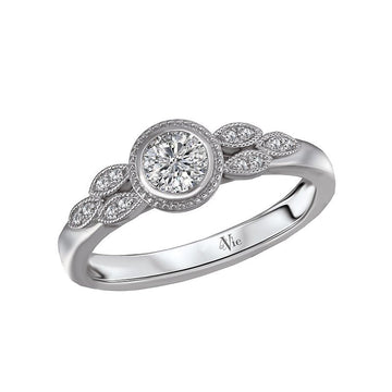 Glemera Halo Diamond Engagement Ring in 14K White Gold