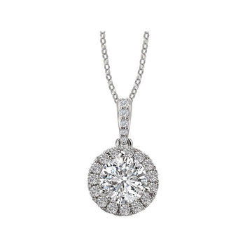 Luxora 14K White Gold Semi-Mount Diamond Pendant - Circle Style