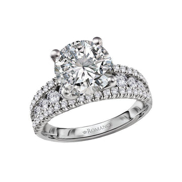 Orbelle 14K White Gold Split Row Diamond Engagement Ring Semi-Mount