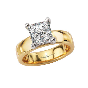 Orbelle 14K White Gold Hidden Halo Diamond Engagement Ring Semi-Mount