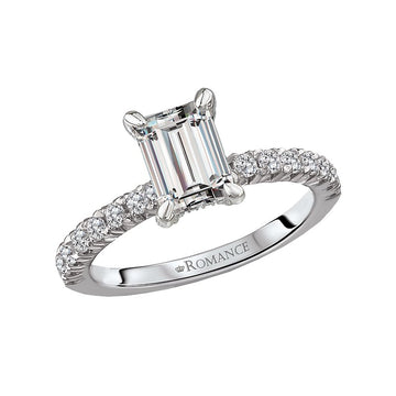 Orbelle Bandora 18K White Gold French Pave Diamond Semi-Mount Ring