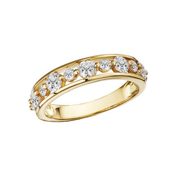 Luxora 14K Yellow Gold Ladies Fashion Diamond Ring - Round Cut White Diamonds (1.0ctw)