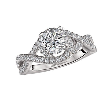 Bandora 14K White Gold Diamond Semi-Mount Ring for Engagement