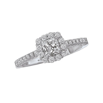 Orbelle Petite 14K White Gold Halo Semi-Mount Diamond Ring