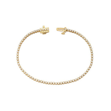 Luxora 14K Yellow Gold Round Diamond Tennis Bracelet (D 1.0 Carat Total Weight)