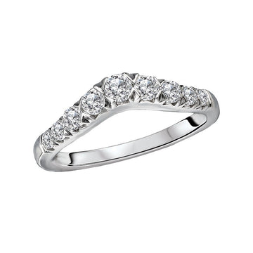 Glemera Diamond Nesting Wedding Band - 14K White Gold French Paved Ring