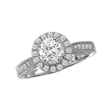 Orbelle Halo Semi-Mount Diamond Ring | 14K White Gold