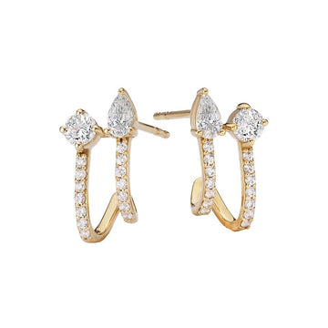Luxora Lab Grown Diamond Fashion Earrings | 14K Yellow Gold Post Style