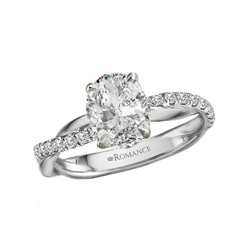 Orbelle Platinum Diamond Oval Semi-Mount Engagement Ring