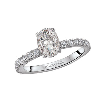 Orbelle 14K White Gold Oval Diamond Semi-Mount Ring