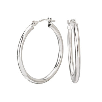 Aurenza Classics 14K White Gold Hoop Earrings for Women