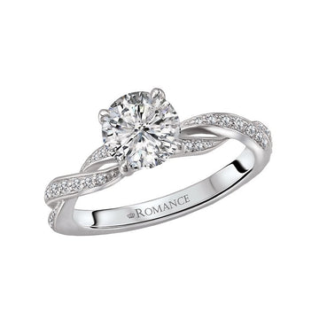 Bandora 14K White Gold Semi-Mount Diamond Ring with Lab Grown Diamond