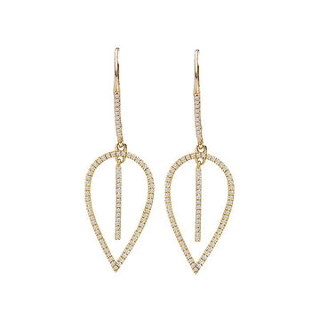 Luxora 14K Yellow Gold Diamond Pear Shape Dangle Earrings