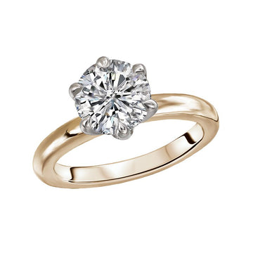 Aurenza Bandoras 14K Yellow Gold Solitaire Diamond Engagement Ring Semi-Mount