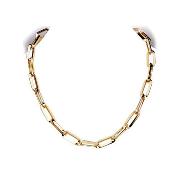 Luxora 14K Yellow Gold Paperclip Link Necklace - Chic Fashion Jewelry