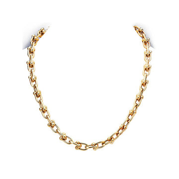 Luxora 14K Yellow Gold U Link Necklace - Italian Fashion Jewelry