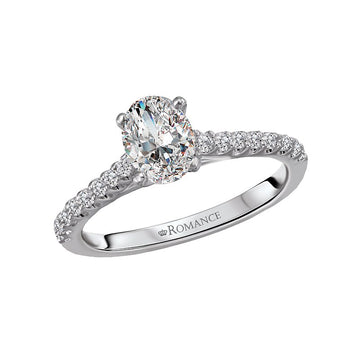 Bandora Oval Diamond Engagement Ring in 14K White Gold