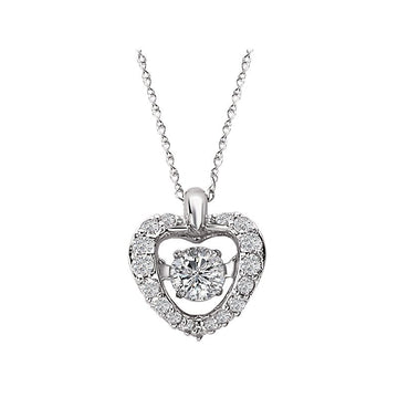 Luxora 14K White Gold Heart Shaped Diamond Pendant