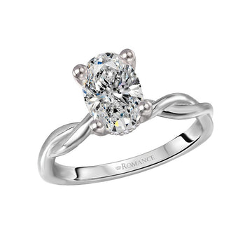 Orbelle Halo Diamond Engagement Ring - Platinum Oval Solitaire Setting
