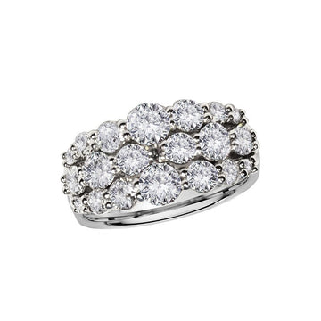 Luxora Triple Row Diamond Fashion Ring in 14K White Gold - D 2ctw Size 7